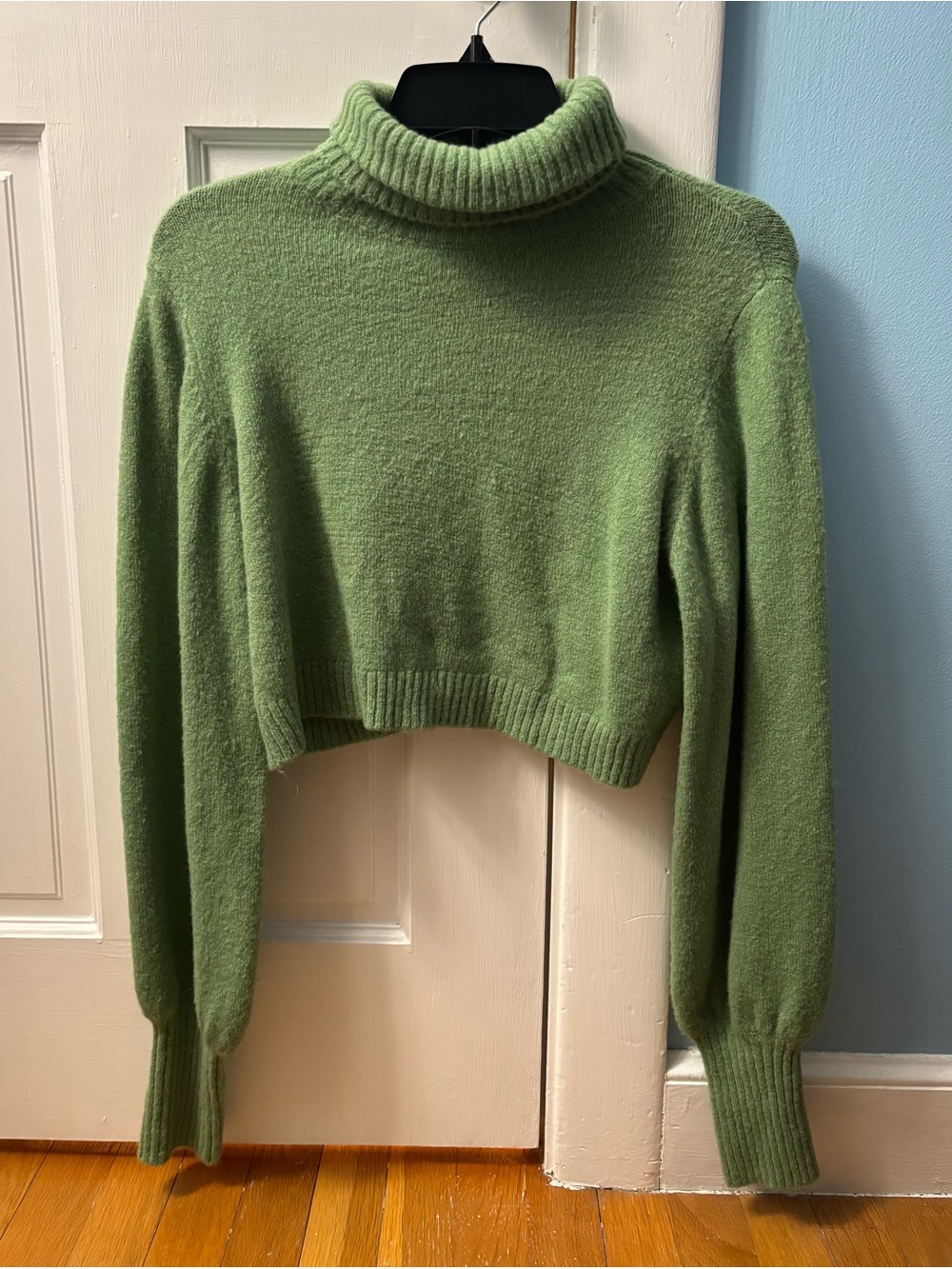 Zahara Cropped Turtleneck Sweater Green